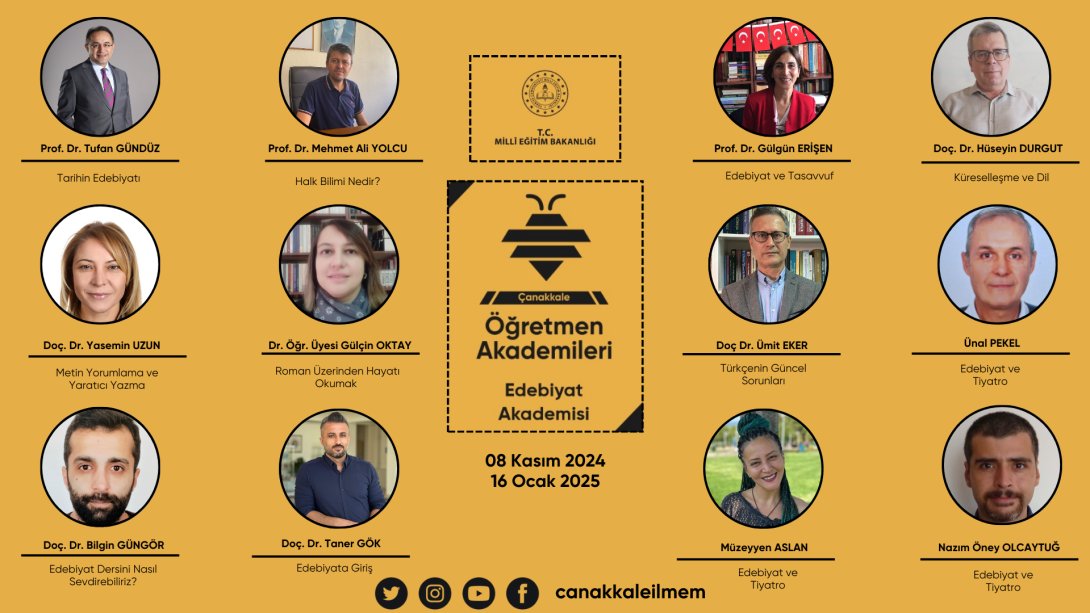 'ÇANAKKALE ÖĞRETMEN AKADEMİLERİ' EDEBİYAT AKADEMİSİ BAŞVURU SAYFASI