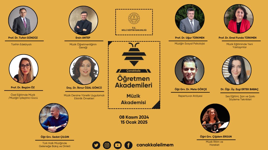 'ÇANAKKALE ÖĞRETMEN AKADEMİLERİ' MÜZİK AKADEMİSİ BAŞVURU SAYFASI