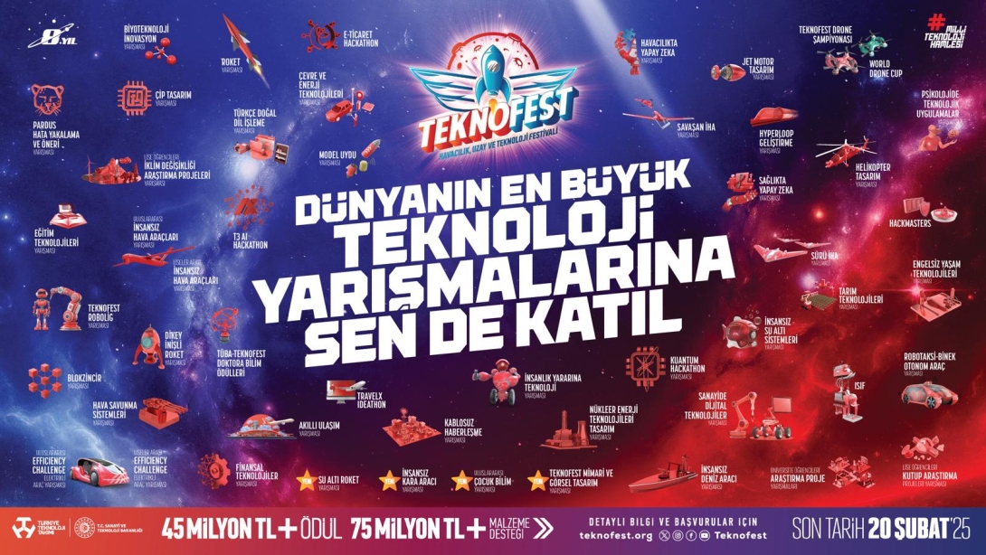 TEKNOFEST 2025 YARIŞMALARININ ÇEVRİMİÇİ EĞİTİMLERİ DEVAM EDİYOR.